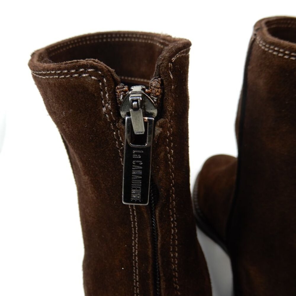 La Canadienne Selina City Dry Waterproof Bootie Boots Size 5.5 Brown Suede NEW - Picture 11 of 15